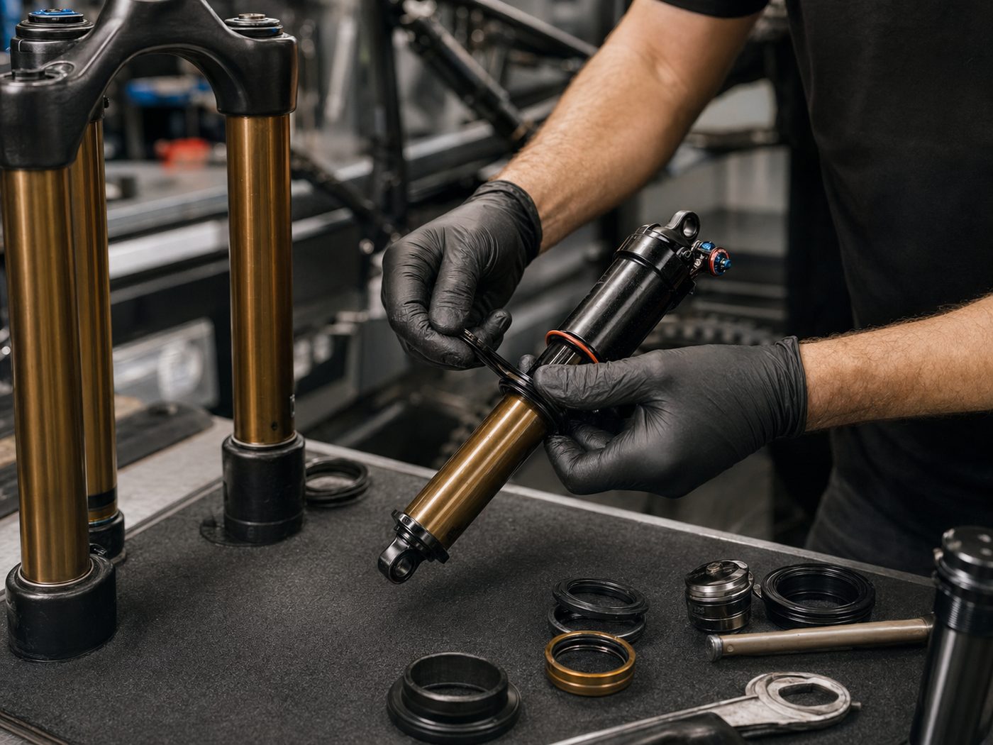 Detail servisu vidlice a tlmiča